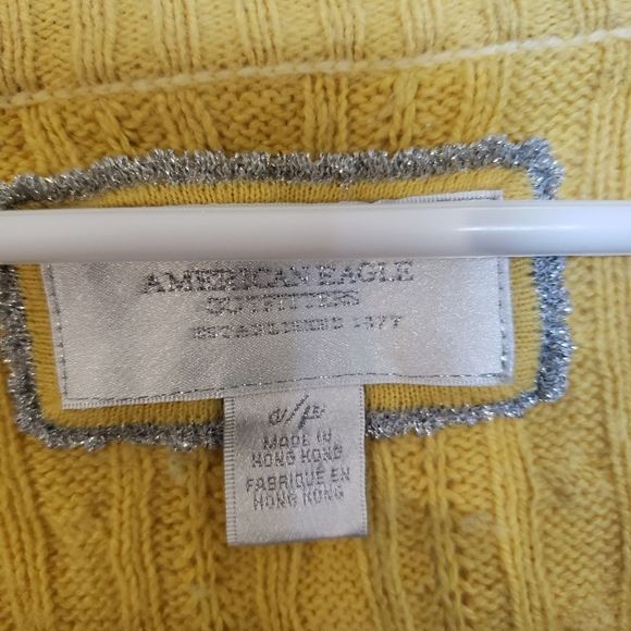 CT1047a AEO Ladies V-neck Long Sleeve Yellow Sweater - Picture 4 of 5